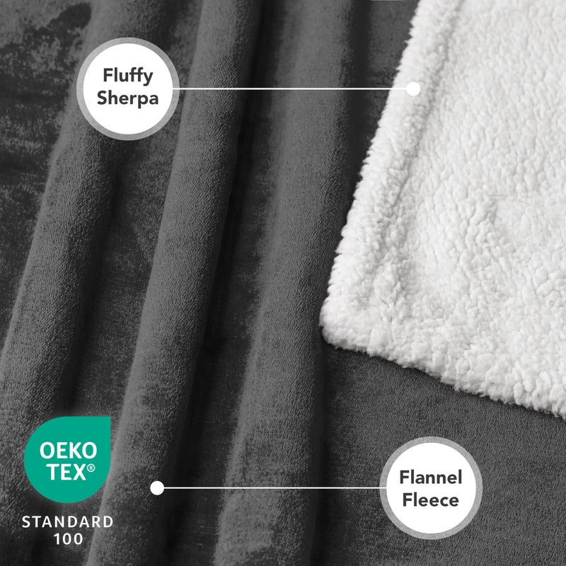 PetAmi Dog Blanket for Small Medium Dogs, Pet Bed Blanket Cat Puppy Kitten, Fleece Furniture Couch Cover Protector Sofa Car, Soft Sherpa Dog Throw Plush Reversible Washable, Mini 29x40 Dark Gray - Image 2